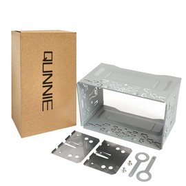QUNNIE Car Radio Faceplate 2 DIN Universal Metal Frame Double DIN Wires Metal Frame Radio Panel Installation Kit