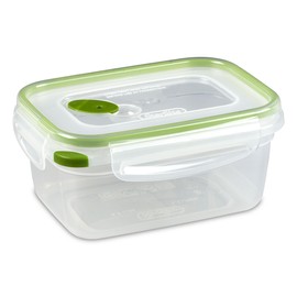 Sterilite Ultra Seal 4.5-Cup Rectangle See-Through Lid and Bases with New Leaf Accents, 6-Pack
