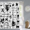 Mocsicka Black Bow Shower Curtain Y2K Bathroom Decor Modern Juicy