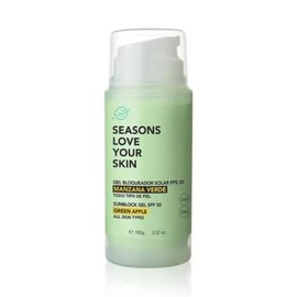 Seasons Love Your Skin protector solar facial en gel con manzana verde FPS 50 100 ml | textura ligera y refrescante | todo tipo de piel | protección U