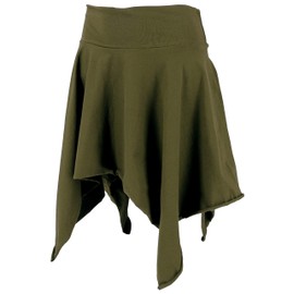 GURU SHOP Pixi Women's Cotton Lace Elf Skirt Top, Olive/Pixi