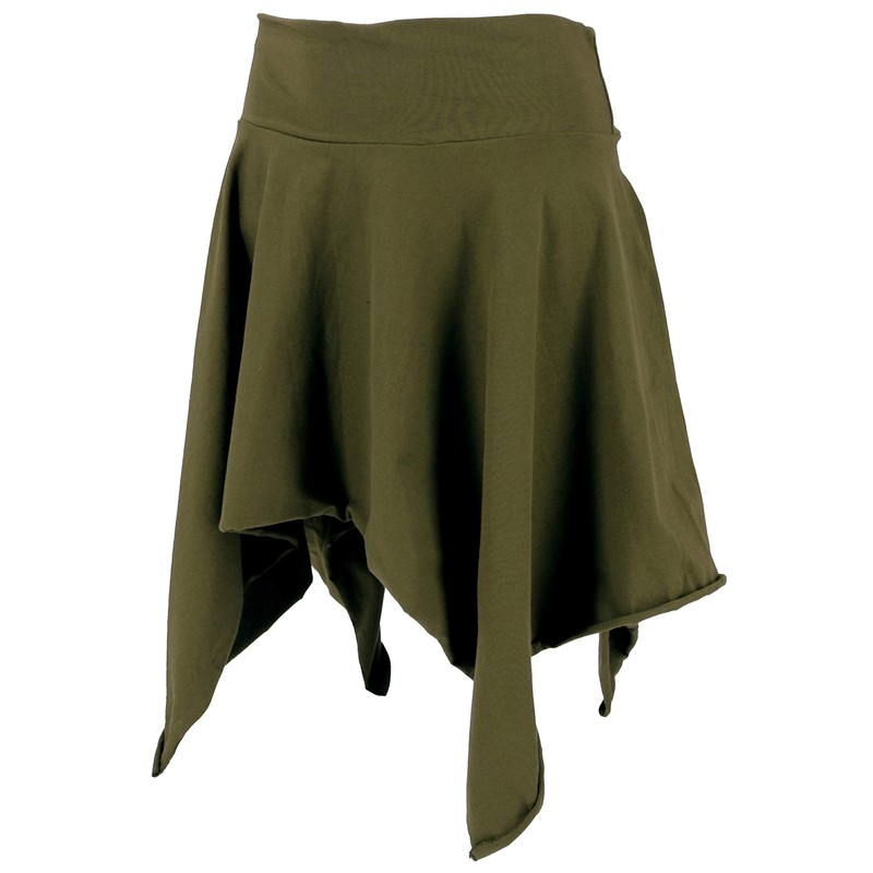 GURU SHOP Pixi Women's Cotton Lace Elf Skirt Top, Olive/Pixi