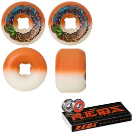 Slime Balls Skateboard Wheels 56mm Hariballs 95A White/Orange with Bones Reds
