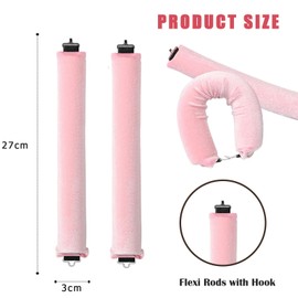 Kryzalite 2-teiliger hitzefreier Lockenwickler, über Nacht hitzelose Locken-Blowout-Stangen-Stirnband für alle Haartypen, keine Hitze-Locken zum Schlafen für Lockenstäbe (Rosa)