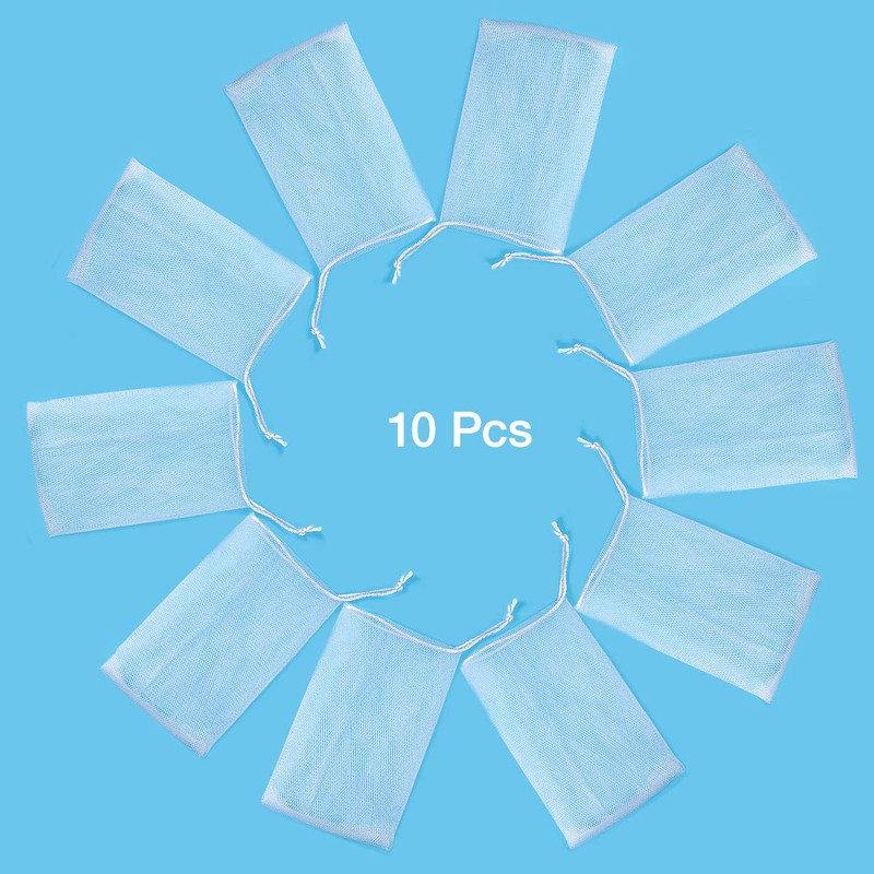 Frcolor Whisk Net, Soap Net, Soap Bag, Drawstring Bag, Mesh,