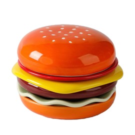 Ceramic Burger Plates Set 6, 3.9x3.3in,Stackable Dip Bowls, Hamburger-Shaped Sauce Dishes, For Sushi, Snacks, BBQ, Parties, Home