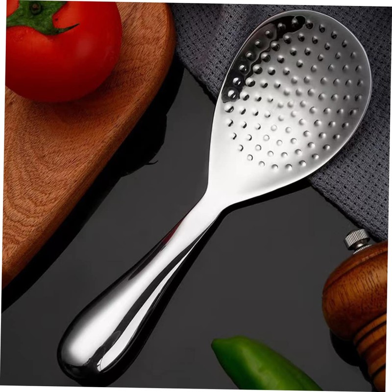 Alipis 2pcs Non-Stick Rice Spoon Paddle Thickened Metal Chinese Spoons