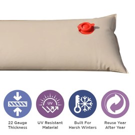 Buffalo Blizzard Tan 10-Foot Long Single Chamber Water Bags | 24 Pack | 22-Gauge Heavy-Duty Vinyl Material | Secures Winter Cover to Rectangular Swimming Pools