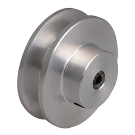CNBTR 31x15x5mm Silver Aluminum Alloy V-Shape Groove Pulley for Motor Shaft 3-5mm PU Round Type Belt