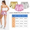 Hupplle Women's Metallic Shorts Side Pockets Shiny Sparkly Hot Short