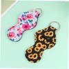 LALAFINA 5pcs Lipstick Balm Cover Lip Balm Holders Keychain Bag
