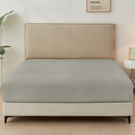 GOKOTTA Fitted Sheet Twin Only, 15" Deep Pocket Twin Fitted Sheet with Corner Straps - Brushed Microfiber Twin Size Fitted Bed Sheet - Ultra Soft, Hotel Luxury, Wrinkle Free, Non Slip, Durable - Grey