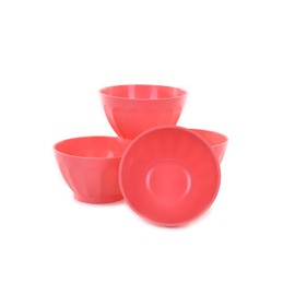 Mintra Unbreakable Plastic Bowl, SALMON 4pk - Medium, 750ml, 25oz, 5.5inW x 3inH - (Part Of A Set) - Salad, Snacks, Breakfast Cereal, Fruit, Popcorn, Soup, Colorful, Shatterproof, BPA Free