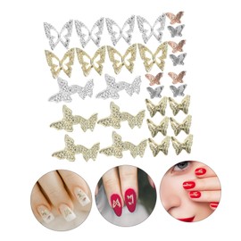 FOMIYES 40pcs Butterfly Nail Charms for Manicure Decoration Cute Ornaments for Nail Art Lightweight and for Fingernails and Toenails Stylish Color Combinations