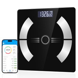Smart Body Fat Scale Wireless Digital Weight Scale – Measures Body Composition: Body Fat Percentage, Muscle Mass, Water Percentage, and Bone Mass, Bluetooth Bathroom Scale for Home Use
