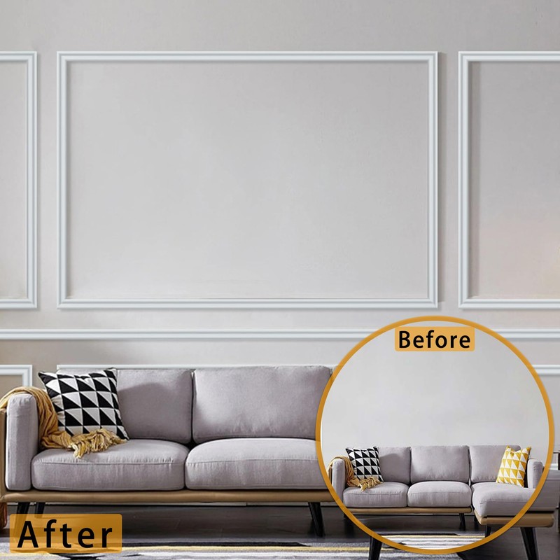 Hungbak 120"L x 0.9"W Peel and Stick Chair Rail Panel