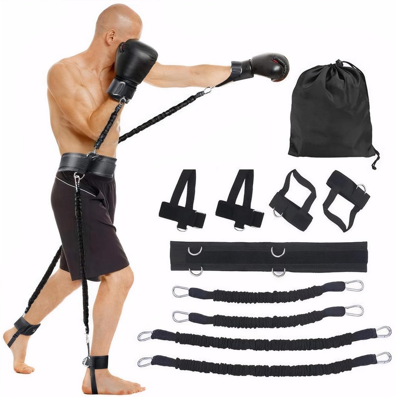 10PCS/Set Boxing Resistance Bands Adjustable Waist Strap Resistance Bands Set