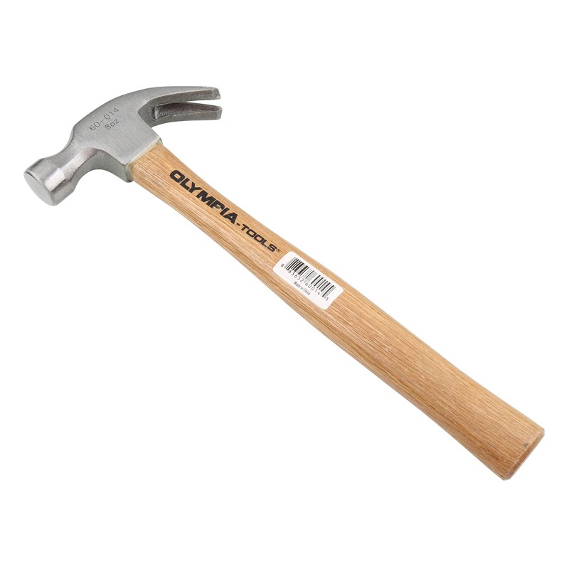 Olympia Tools Claw Hammer, 60-014, 8 Ounce,Silver