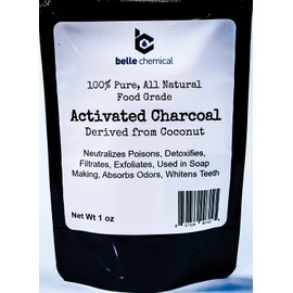 Organic Coconut Activated Charcoal Powder - Food Grade, Kosher - Teeth Whitening, Facial Scrub, Soap Making (1 Ounce to 5 pounds (1 Ounce)