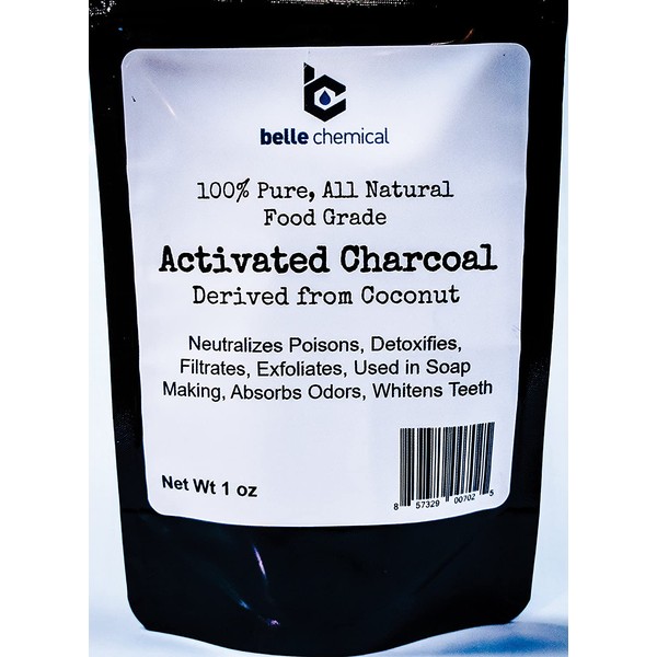 Organic Coconut Activated Charcoal Powder - Food Grade, Kosher - Teeth Whitening, Facial Scrub, Soap Making (1 Ounce to 5 pounds (1 Ounce)