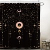 Yookeb Moon Phase Gothic Zodiac Bathroom Shower Curtain Constellation Astrology