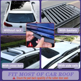 Car Rooftop Cargo Tie Down Hook Straps,Adjustable Roof Cargo Carrier Straps for Car Roof Bag,No Roof Rack Required,6Pcs