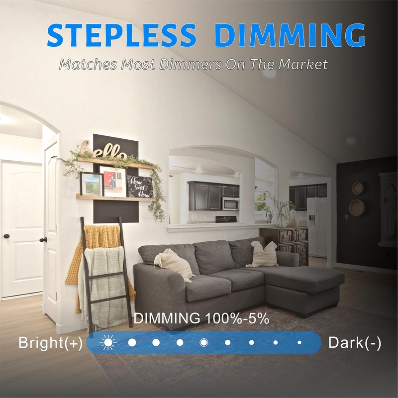 ECOELER Dimmable LED Disc Light, 3000K/4000K/5000K Selectable Surface Mount Ceiling