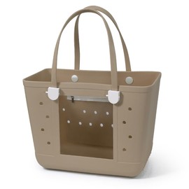 Juyeesm Rubber Beach Bags with Visual Window, Extra Large Waterproof Sandproof Rubber Tote Bag for Pool,Boat & Travel Essentials