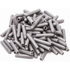 100 Pieces Universal PVC Dishwasher Prong Rack Tip Tine Cover Caps Flexible Round End Caps Shelf Organizer Tip Caps Wire Thread Protector Cover Just Push On to Repair 25 mm Long (Grey)