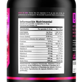Colágeno Hidrolizado de 90 Cápsulas. Ingredientes naturales: Biotina, Ácido Hialurónico, Ácido Fólico, Vitamina E, Vitamina A y Vitamina C. Collagen Blend B Life.