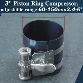 SPEEDWOX Piston Ring Compressor, Piston Ring Tool, Piston Ring Compressor, Motorcycle, Piston Ring, Attachment Tool, Piston Ring Tool, Piston Ring Tool, Engine Piston Ring Compressor, Wrap Type, With Safety Screws, Car, Adjustable Ratchet Piston Installer Tool (2.4 - 5.9 inches (60 - 150 mm)