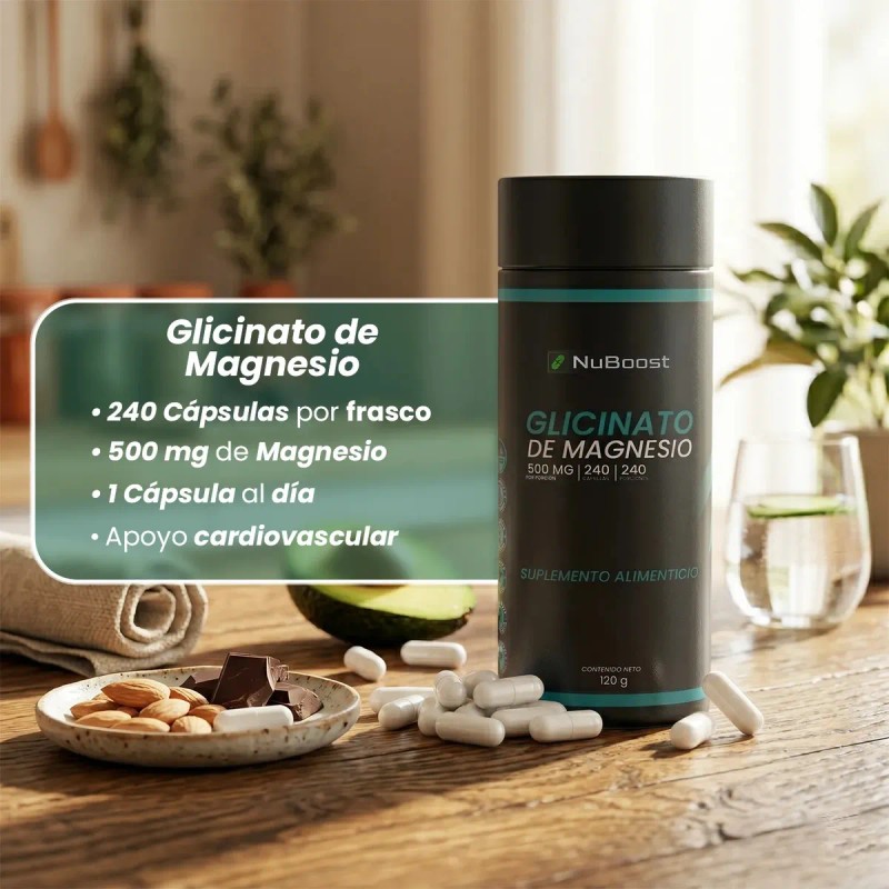 Glicinato Magnesio Nuboost 500 Cápsulas
