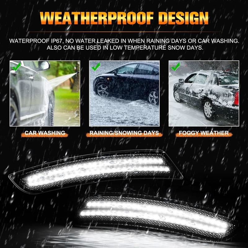 Gempro LED Side Marker Lights Front Rear Bumper Fender Marker