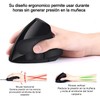 VMINGO Mouse Vertical Ergonomico Raton Gamer Alambrico Silencioso dpi (Negro