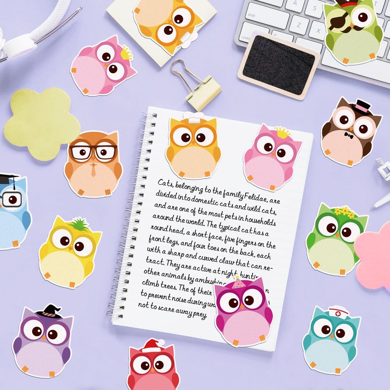 12 Pack Owl Cartoon Sticker Notebooks, 240 Cute Animal Sticker