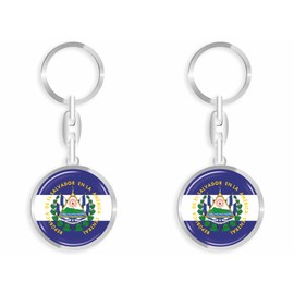 daged El Salvador Key Ring 3D Effect + Sticker - RD, multicoloured, 33mm