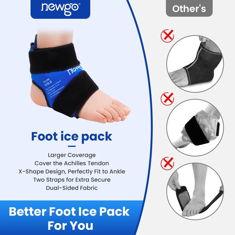 NEWGO Ankle Ice Pack for Swelling, Reusable Gel Ice Pack