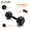 CAP Barbell 8 LB Coated Hex Dumbbell Pair with Black