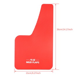 XUKEY Carbon Pattern Universal Fender Mud Guards Mud Flaps Red White 2 Pack Fits Toyota Honda Lexus Daihatsu Mazda and More Sedan