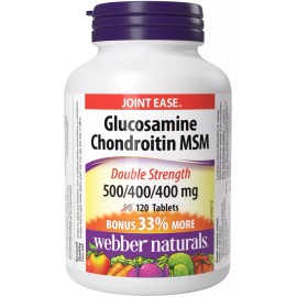 Webber Naturals Glucosamine Chondroitin MSM Double Strength 120 Tablets Helps...