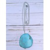 Turquoise Pendant Necklace with 32 inch Silver Chain