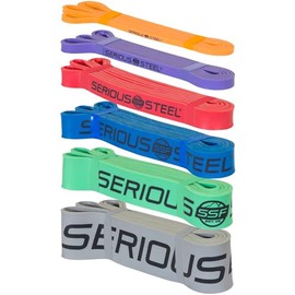 Serious Steel Fitness Bandas de entrenamiento de resistencia de 37 pulgadas (bandas de entrenamiento de sistema de banda de ejercicio portátil, ideale