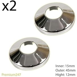 Chrome 15mm Radiator Pipe Sleeve Collar Cover Heating Radsnaps Pack of 4 Collars