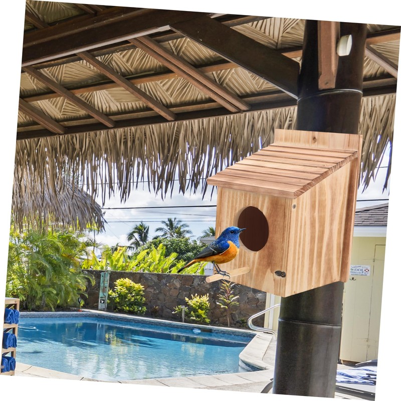 BUGUUYO Wooden Bird House Nesting Box for Birds Outdoor Feeding