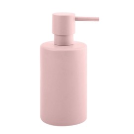 Spirella Seifenspender Tube | mit Edelstahlpumpe | Flüssigseifen-Spender | Porzellan | 300ml | Langliebig und Robust | matt Rosa