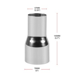 Ruspela Dispensing Pipe Adapter Universal Stainless Steel Steel Delivery Pipe Connection Adapter Reducer Modified (57 mm - 76 mm)