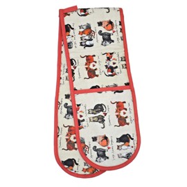 ALEX CLARK MARVELLOUS MOGGIES CAT OVEN GLOVES - 100% Cotton - Baking - Cooking - Kitchen Accessory