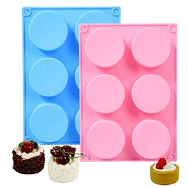 Silicone Chocolate Molds, Round Cylinder Candy Chocolate Molds, Perfect Molds for Chocolate Covered Oreos, Cupcake, Candy, Pudding, Mini Soap Making (2, Blue/Pink)