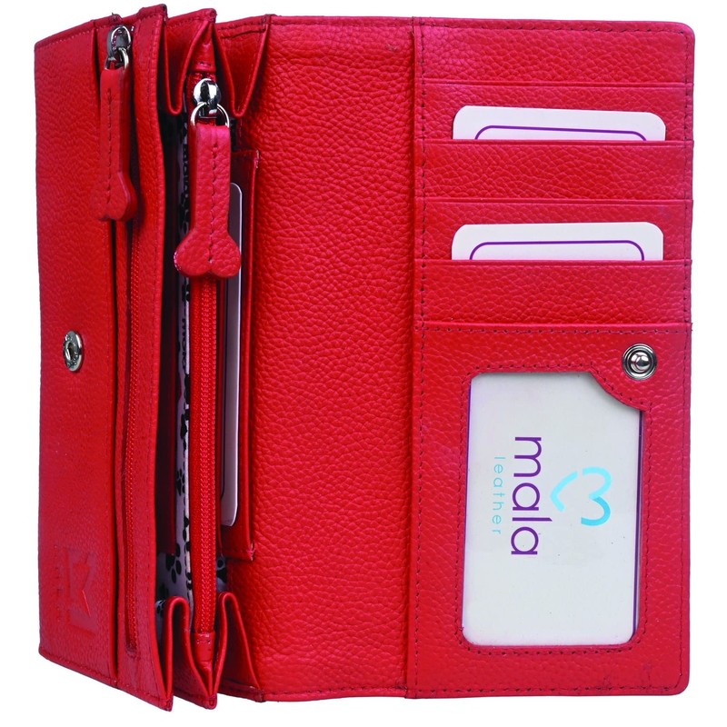 Mala Leather Bertie Collection Leather Purse RFID Blocking 3605_83 Red