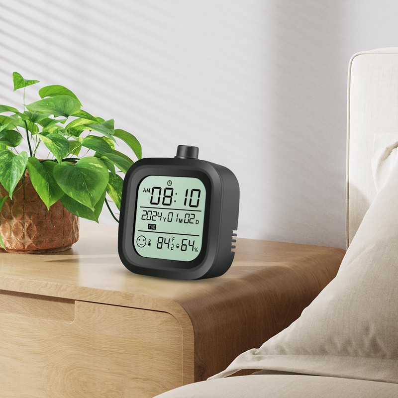 VLEJEARI Digital Alarm Clock Battery Clock Travel Clock Calendar Alarm